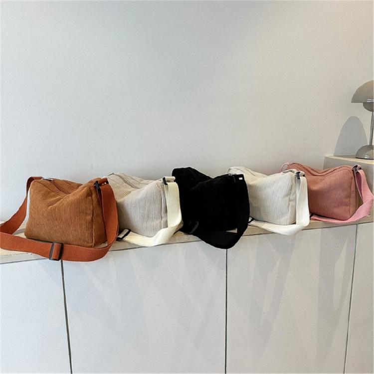 Contemporary Corduroy Sling Bag for Ladies Versatile Shoulder Bags with Zipper