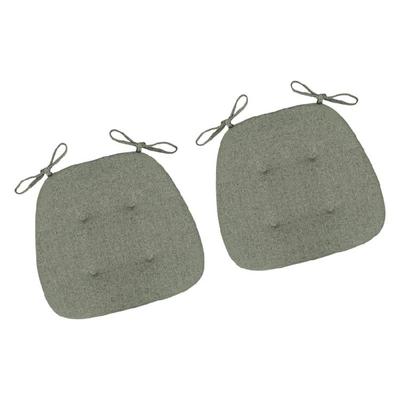 2 Piece Chair Cushions Set Cotton Linen Fabric Thick Seat Pads Multipurpose For Dining Office Ergonomic Support Design