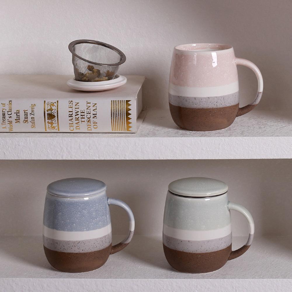 Tea Separation Kiln-changed Tea Mug Large Capacity Breakfast Office with Lid Water Cup Ceramic Coffee Cups Beer Mugs Drinkware