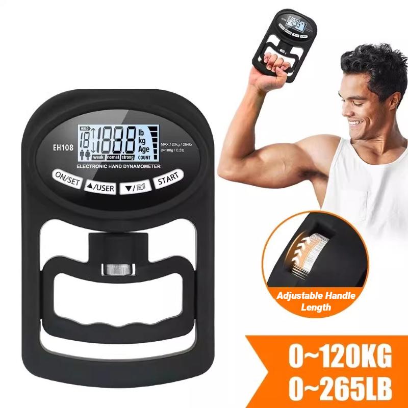 120Kg Digital Hand Dynamometer Grip Strength Tester With LCD Screen USB Training For Men And Women