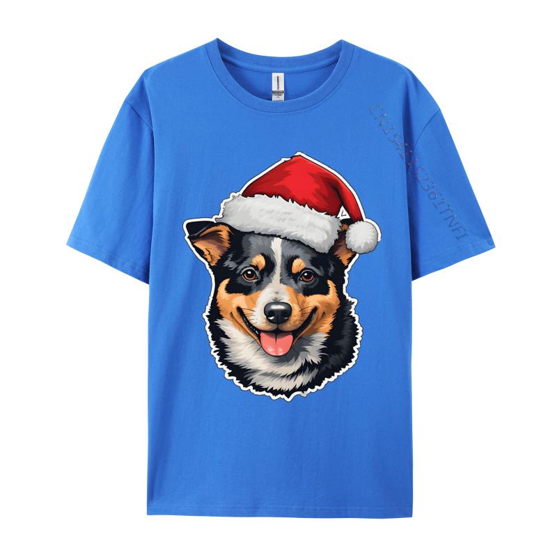 Christmas Australian Cattle Dog TShirt Kawaii Style Winter Tops Tees For Men Special 100 Cotton Fabric