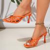 Summer Fashion Women Square Toe Plus Size Shoes for Women 36-42 High Heel Sandals Casual Slippers Non-slip Women Shoes