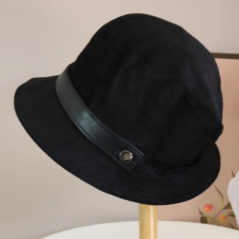 2025 new autumn and winter corduroy fisherman hat for women warm ear protection and face-protecting small versatile casual and f