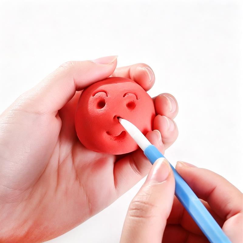 8-Piece Children's Soft Pottery & Clay Sculpting Set with Double-Ended Embossing Tools for Cake and Chocolate Carving.