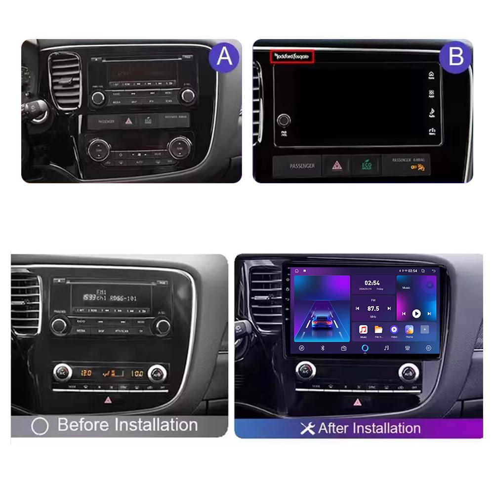 Android Car-Play Car Radio For Mitsubishi Outlander 2018-2021 Multimedia Player Head Unit Stereo GPS Navigation BT WIFI,2+64GB