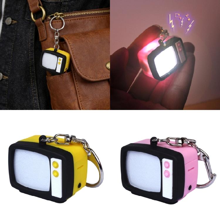 Retro Television Shaped LED Light Keychain Featuring Sound for Night Assistance and Interactive Play