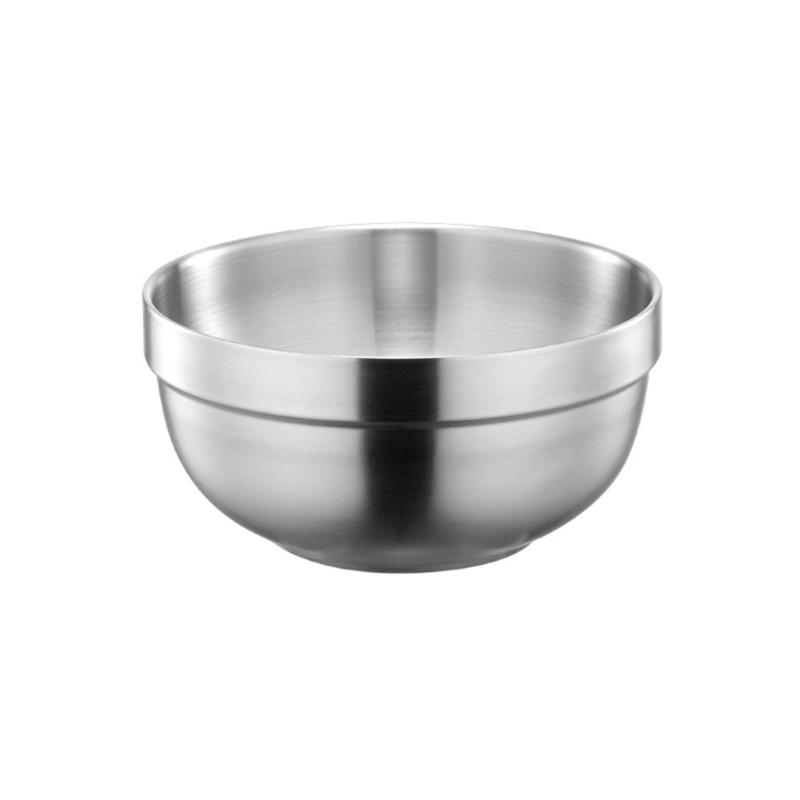 Double Layer Bowl Metal Food Serving Dishes Stainless Steel Bowl for Outdoor Use Dishwasher Safe Soup Bowl Kitchenwares