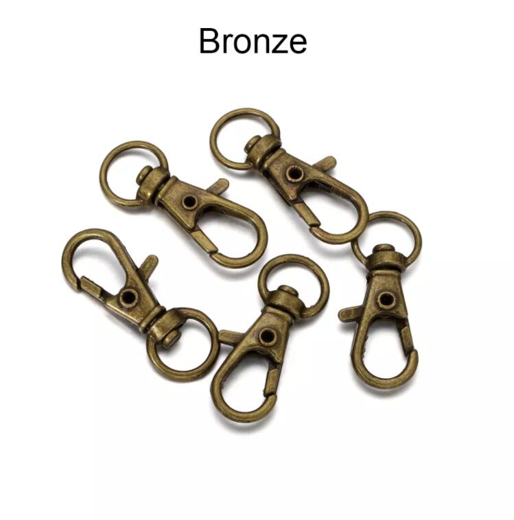 10Pcs/Lot Swivel Lobster Clasp Hooks Keychain Split Key Ring Connector for Bag Belt Dog Chains DIY Jewelry Making Findings
