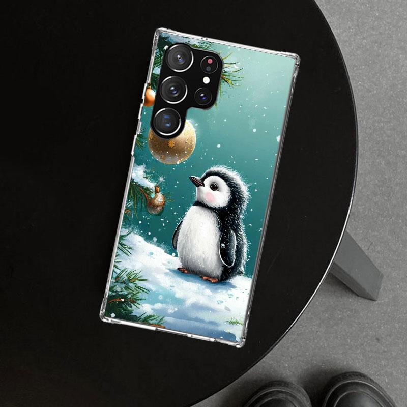 Christmas Penguin Phone Case Cover for Samsung Galaxy S26 S25 Edge S24 S23 Ultra S22 Plus S21 FE S20 + Art Customized Fundas Gal