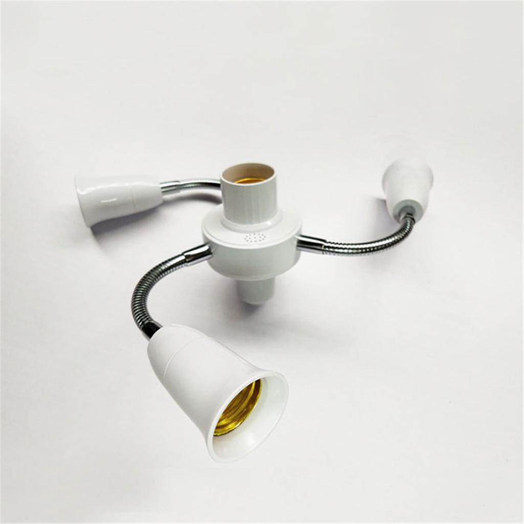 Adjustable White E27 Base Light Socket Splitter Gooseneck LED Bulbs Holder Converter with Extension Hose 3 4 5 Way Adapter