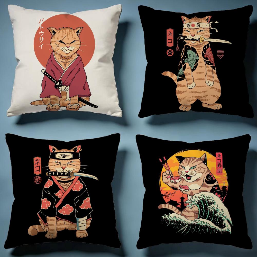 Japanese Style Cat Cushion Cover Soft Decorative Pillow Case Suitable for Bedroom Sofa Car Travel Use
