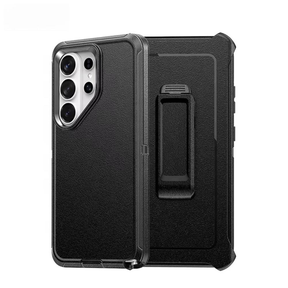 

Прочный Зажим-Клипса На Пояс Kickstand Противоударный Чехол Для Samsung Galaxy S26 S25 S24 S23 S22 Plus Ultra Ударопрочный Защитный Чехол из PC+TPU Galaxy S26 чёрный