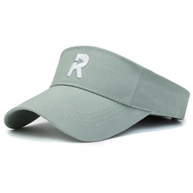 R Cotton Letter Hat Visor Cap Sun Protection Breathable Baseball Gifts Caps