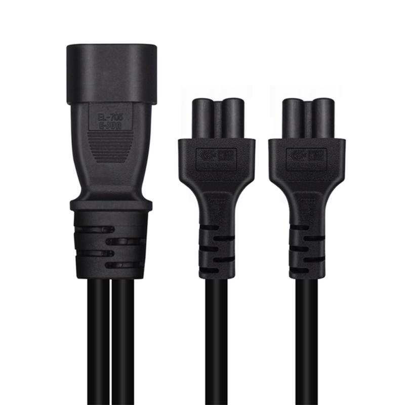 3-poliger IEC320-C14 Stecker auf IEC320-C5+C5 Buchsen Adapterkabel Y-Splitter Stromversorgung Konverterkabel Leitung
