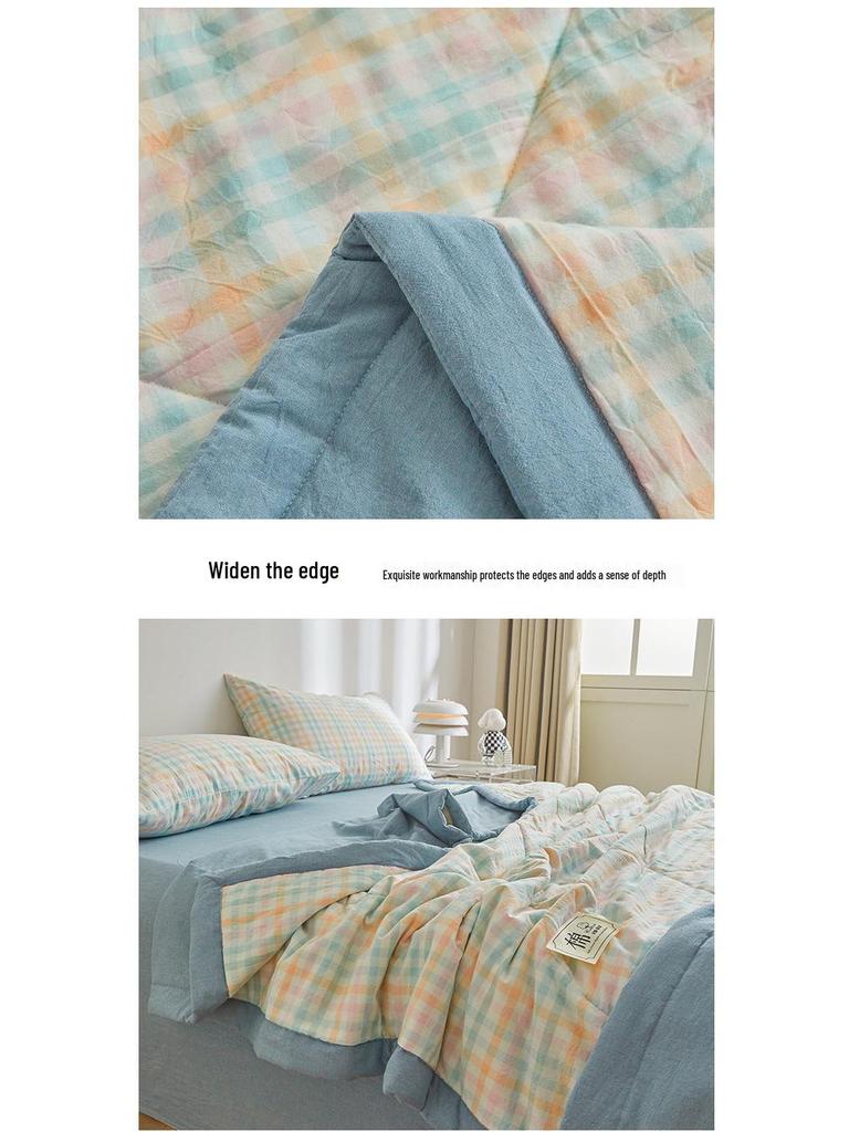 2026 MUJI Style Summer Quilt: Xinjiang Cotton Cool, Machine Washable, Ideal for Air Conditioning