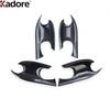 For Hyundai Santa Fe    Carbon Fiber Door Handle Bowl Cover Trim Decoration Frame Car Styling Accessories 4pcs
