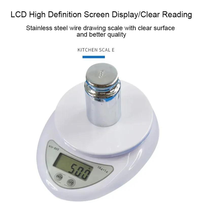 5KG/1G Mini Portable Electronic Digital Kitchen Scale Food Scale Balance Weighing LCD Display Measuring Kitchen Accessories Tool