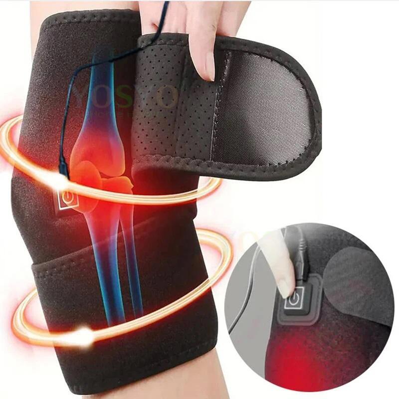 Electric Heating Knee Massage Tool with Adjustable Temperature, Plug In and Use Knee Warmer for Health and Protective Belt