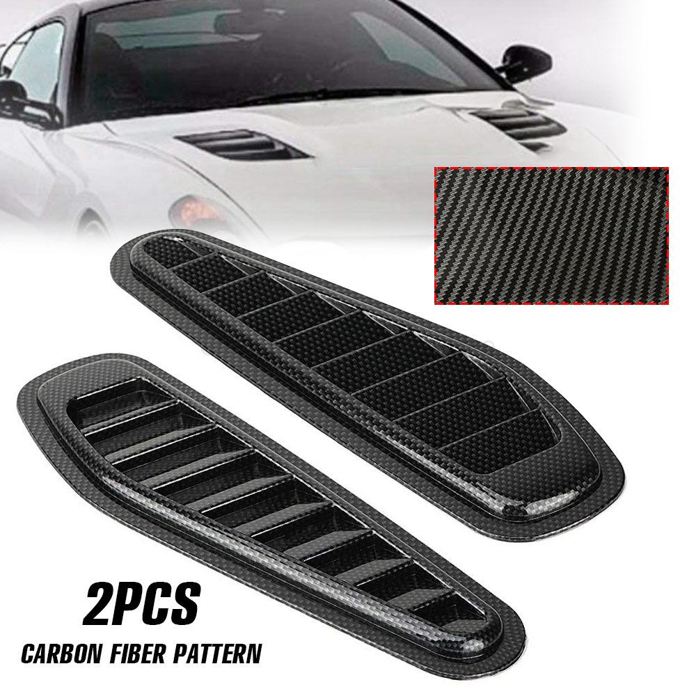 2pcs Universal Motors Engine Hood Ventilation Port Car Fake Air Outlet Decoration Modification Airflow Intake Hood Accessories