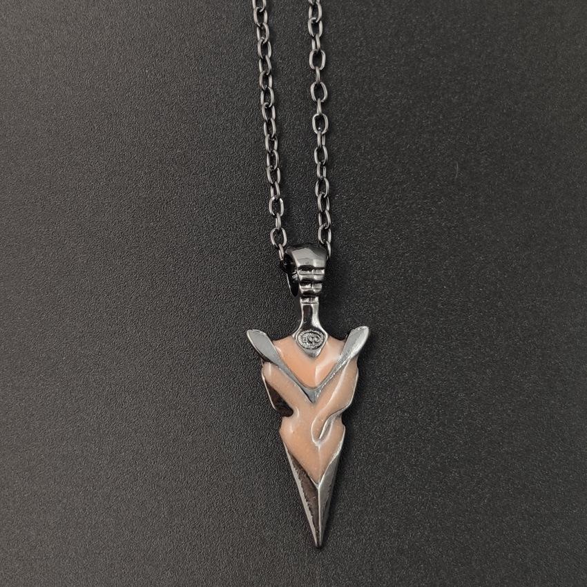 Luminous Arrow Pendant Necklace - Retro Fluorescent Design for Men and Women