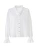 Nanyou Women's Romantic French Lace Collar Bell Sleeve Top - Anti-Wrinkle, Elegant Spring Shirt
