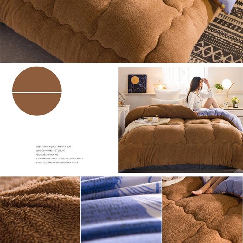 Verdickte Winterdecke aus Lammwolle, doppelte Steppdecke, warme Steppdecke, Einzelbettdecke für Studentenwohnheime
