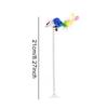 1/5PC Suction Cup Spring Mouse Cartoon Pet Cat Toy Stick Feather Rod Mouse Toy with Mini Bell Cat Catcher Teaser Interactive Cat