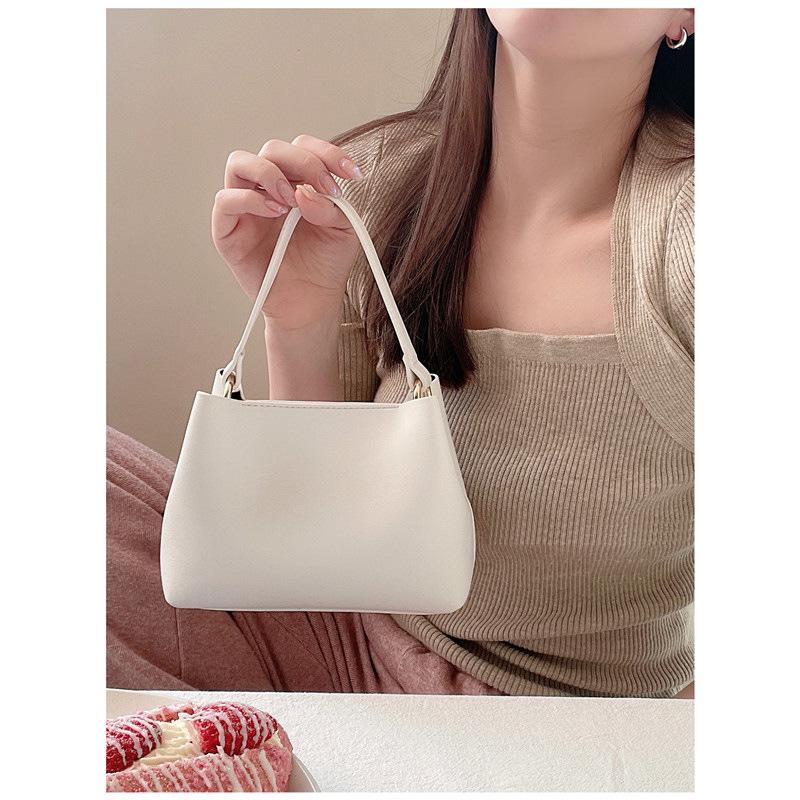 Erdbeerrosa Mini Crossbody Bucket Bag - Koreanischer Stil Damenhandtasche