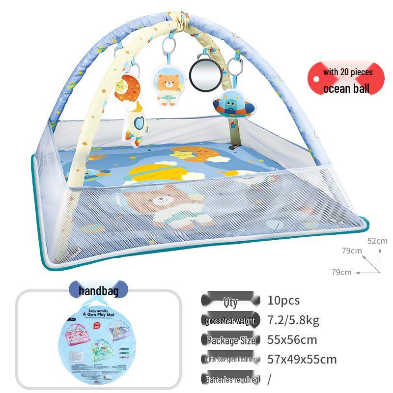 Infant Play Gym with Ocean Ball Crawling Mat for 0-1 Year Olds
