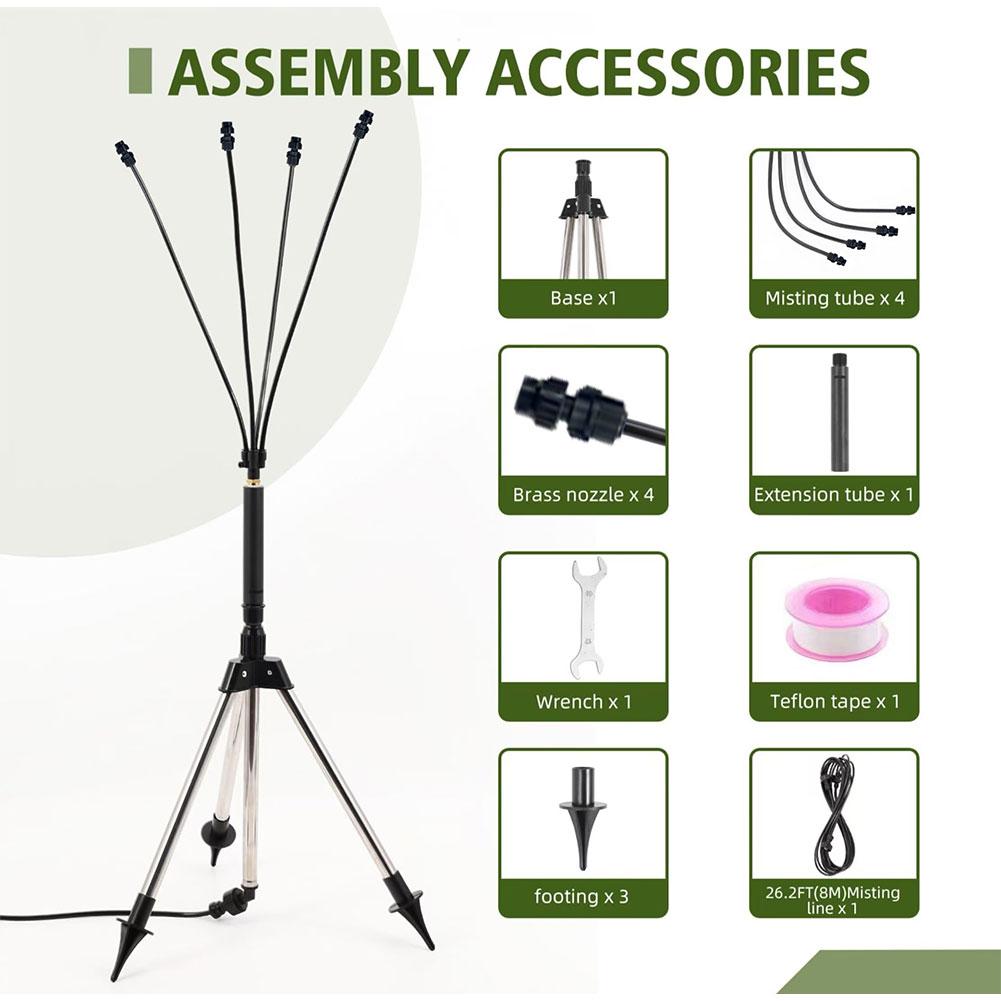 Portable Standing Misters for Outside Patio Misting Cooling System Misting Line/Riser Tube Stand Mister for Pool Playing Garden