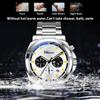 Mens Watch Square Dial Fashion Quartz Wrist Watches Multifunctional Chronograph Waterproof Luminous Gifts Box