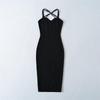 Women's Pure Desire Cross-Strap Knit Dress: Elegant Waist-Cinching, Slimming, Hip-Hugging Short Skirt