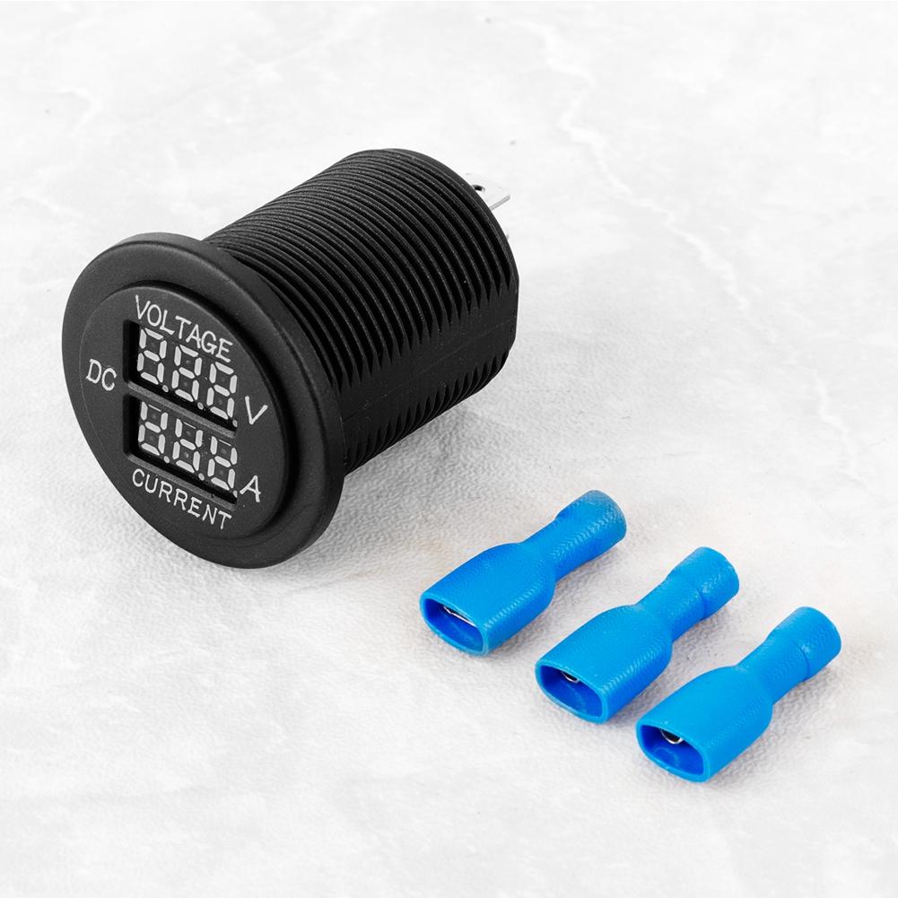 Digital LED Voltmeter Ammeter Round Gauge Current Meter for Motorcycle Car Boat