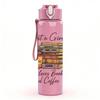 1PC Just A Girl Book Coffee Art 750ml Color Plastic Sports Water Bottle Leakproof Flip Straw Lid Suitable for Sports Office Home Use