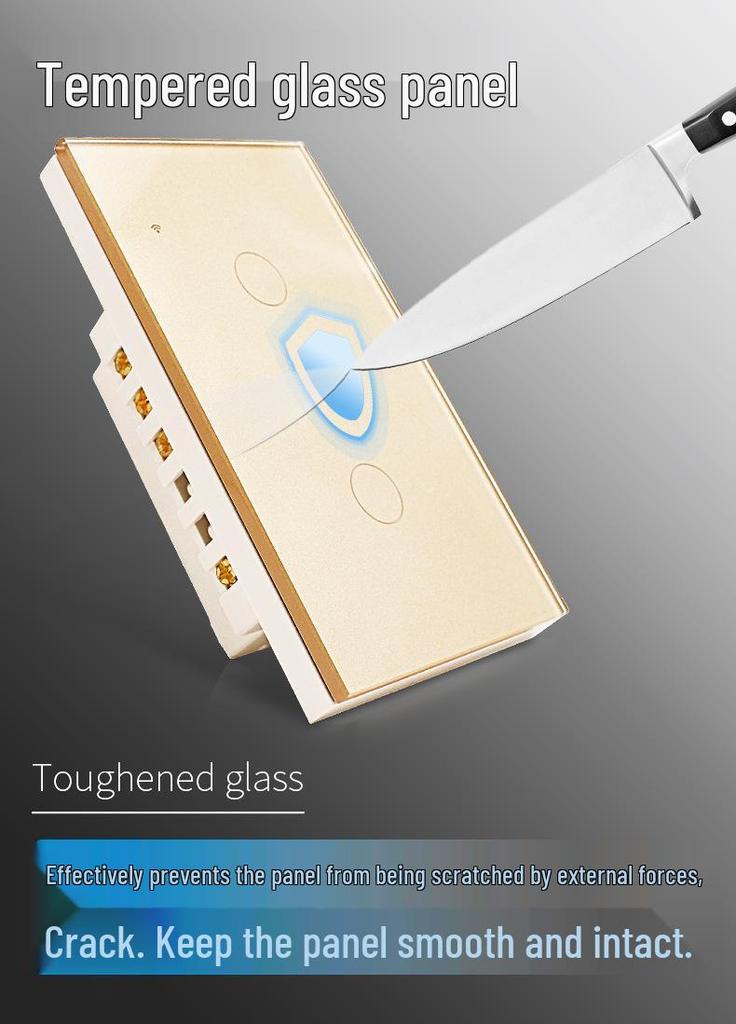 Graffiti Smart WiFi Wall Switch with Alexa & Google Voice Control, US/EU Specs, Touch Panel