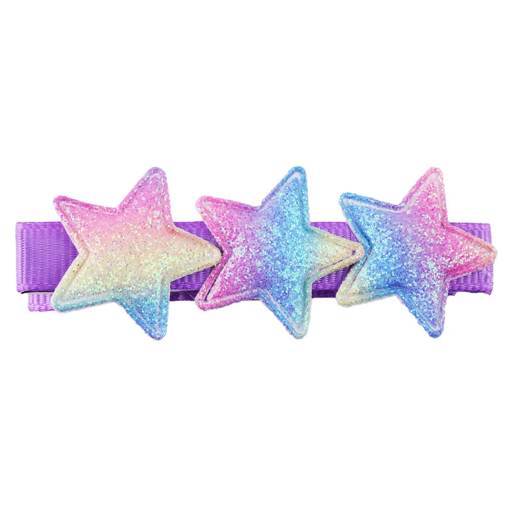 Glitter Star Hair Clips for Girls Sparkly Rainbow Clips Kids Hairpins Star Shaped Hair Barrettes Headwear Hair Accessories