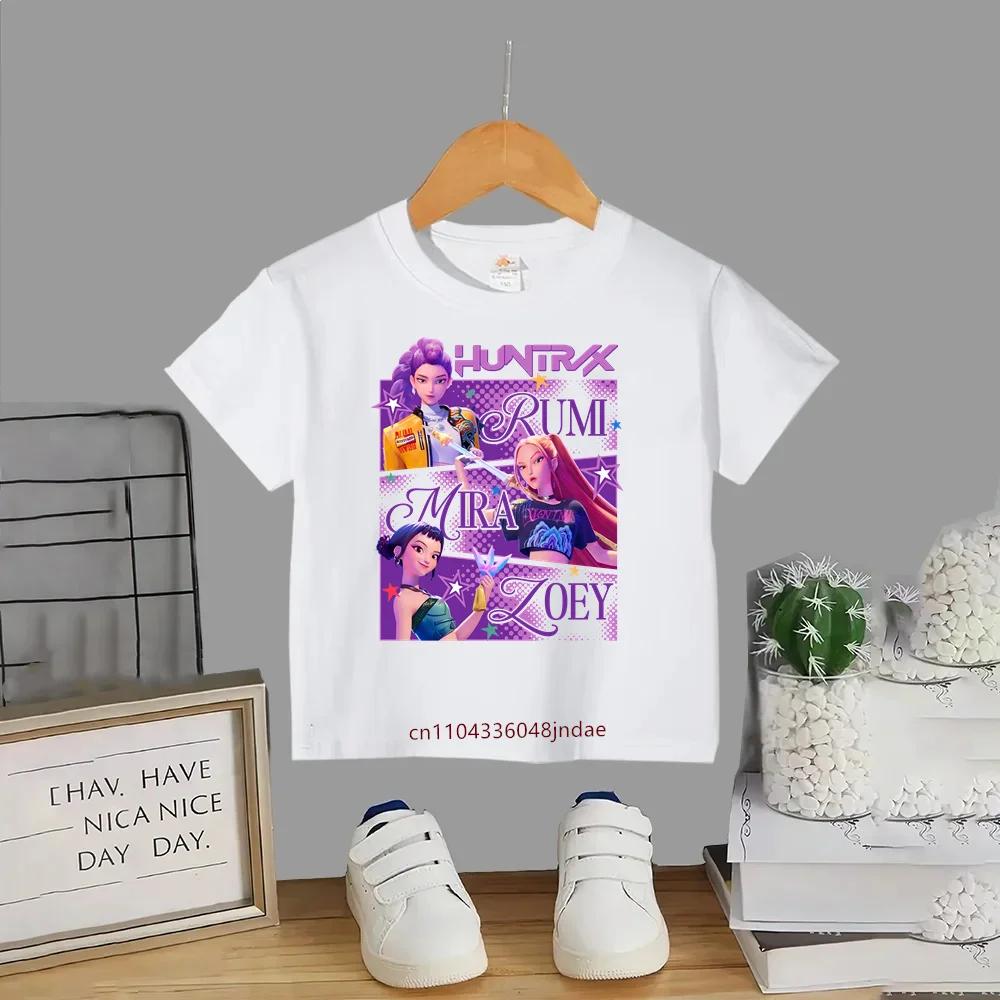 Baby Girl Clothes2026 Movie Crew Neck Cartoon Girls Boys Tee Kids T-shirt KPop Demon Hunters Print Fashion Casual Tops Casual