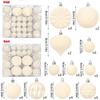 48-Piece Set: Flocked Christmas Balls in Army Green & Wine Red (4/6/8cm) Ornaments