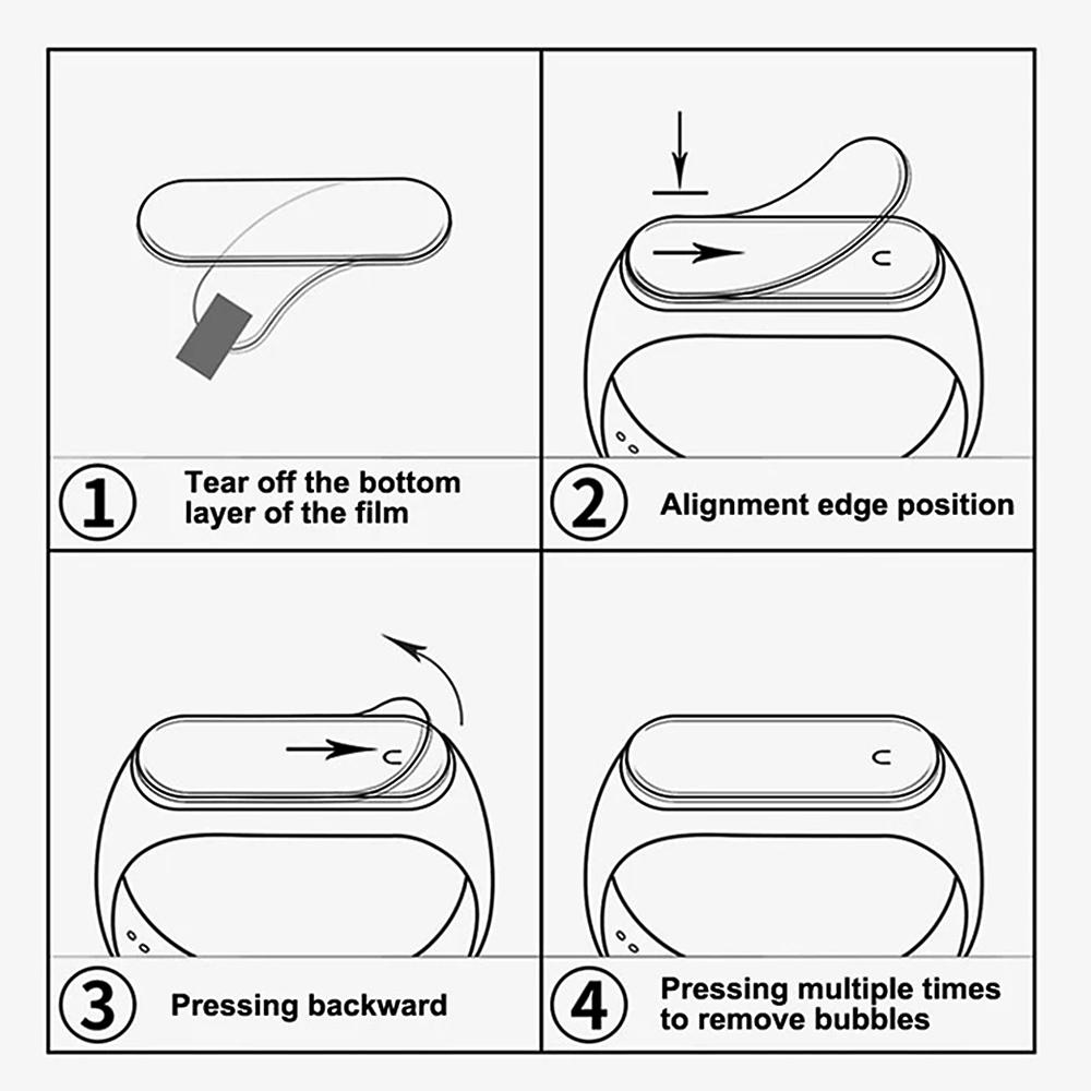 3D Protective Film for Xiaomi Mi Band 6 PMMA High Quality Full Cover Protection Touch Sensitive Fingerprint Proof Wear