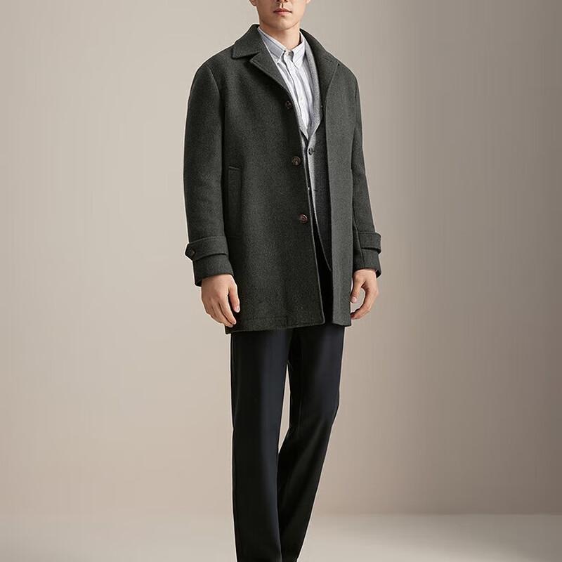 

Youngor Men s Wool Cashmere Silk Blend Business Overcoat L (175)96A