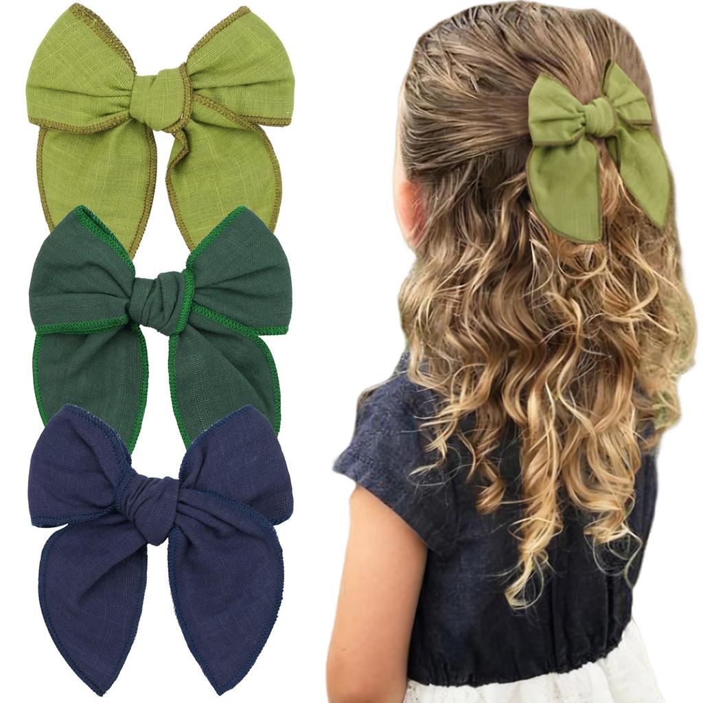 5Inch Girls Women Linen Bow Hair Clips Big Sailor Bow Barrettes Baby Kids Hairgrips Hair Bows Accessories Headwear