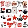 Love Heart Cartoon Cloth Patch with English Embroidery