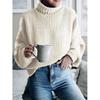 Womens 2026 Winter Fall Solid Turtleneck High Neck Balloon Long Sleeve Sweaters Pullover Outerwear