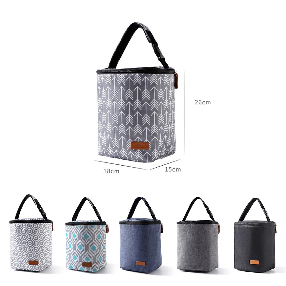 Insulated Baby Bottle Bag Portable Breastmilk Storage Tote Polyester Feeding Bottle Pouch for Travel Carrier Cart