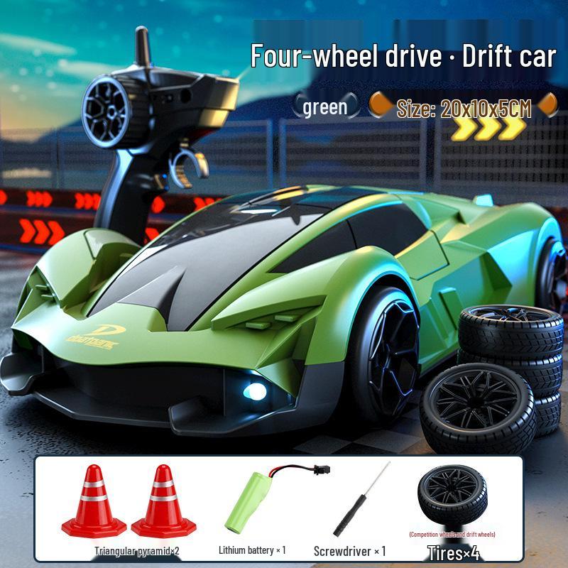 High-Speed RC Racing Van: 4WD, Drift, Rechargeable, Lights, Replaceable Tires, Off-Road Toy for Kids