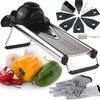 Mandoline Vegetable Slicer, Mandolin Slicer V Blade Cutter, Julienne and Food Grater. Great for Onions, Potatoes and Tomatoes. Includes 6 Inserts, an