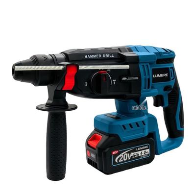 Brushless 20V Lithium Hammer Drill: Concrete Demolition & Impact Drill Combo with Electric Pick