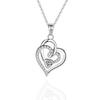 European and American Double Heart Diamond Pendant Necklace for Women