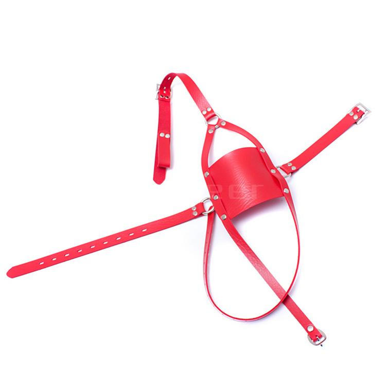 Sex Toys PU Leather Half Face Cover with Silicone Open Mouth Gag Oral Fixation Ball Bondage Head Harness Straps BDSM Adult Sex Toys