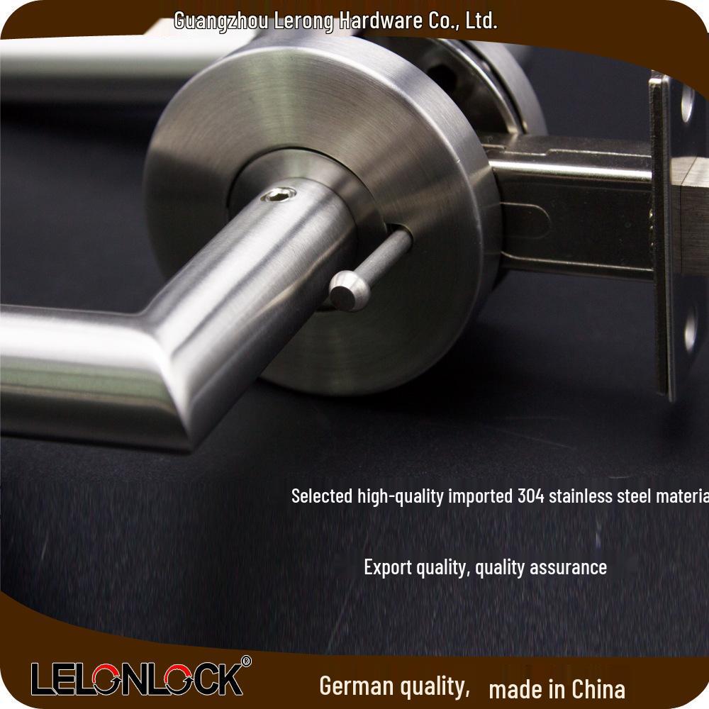 American Style Bathroom Door Lever Lock - 304 Stainless Steel, Toilet Passage Room
